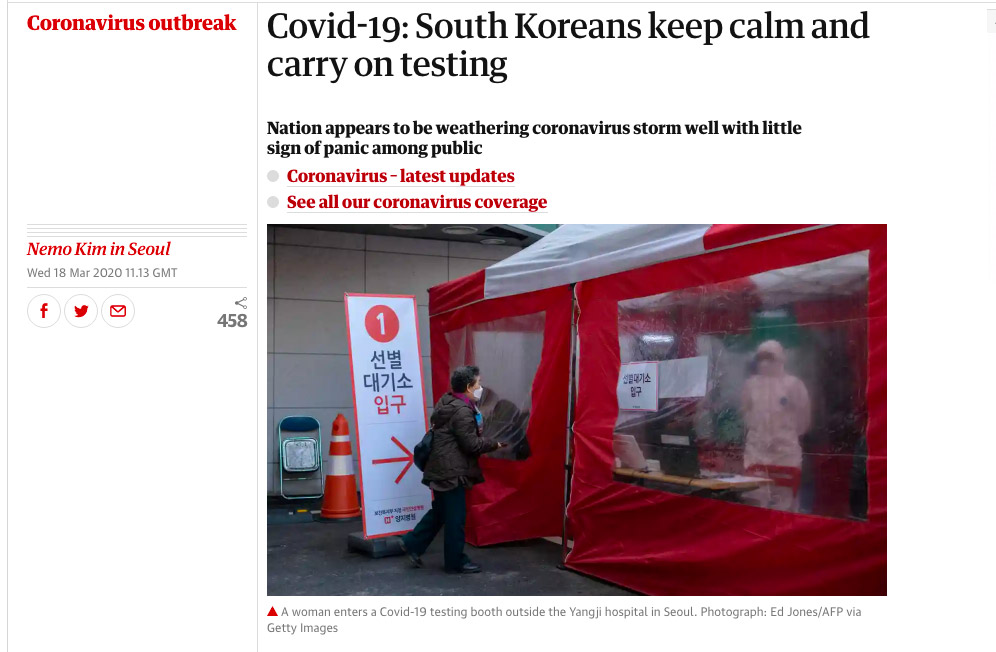 Covid-19: South Koreans keep calm and carry on testing